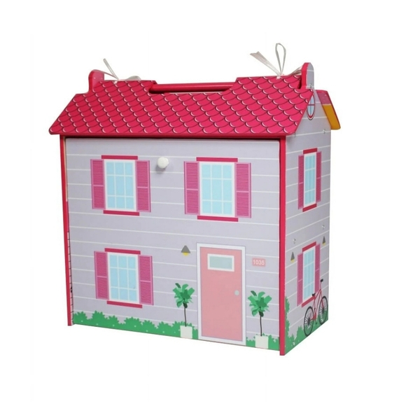 Teamson Kids - Hand-carry Dollhouse with 7 Accessories - Picture 1 of 8